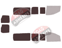 Gabarit vitrage - kit 3/4 arrière - Fiat Scudo (2) Long 5 portes (2007 - 2017)