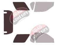 Gabarit vitrage - kit 3/4 arrière - Opel Frontera (B) 3 portes (1998 - 2005) Gabarit vitrage - kit 3/4 arrière - Opel Frontera (B) 3 portes (1998 - 2005)