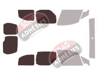 Gabarit vitrage - kit 3/4 arrière - Peugeot Partner (2) 6 portes (2008 - 2018)