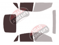 Gabarit vitrage - kit 3/4 arrière - Ssangyong Actyon 5 portes (2006 - 2018)