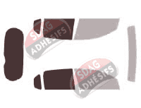 Gabarit vitrage - kit 3/4 arrière - Chevrolet Kalos-Aveo (1) 5 portes (2002 - 2011)