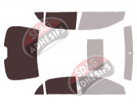Gabarit vitrage - kit 3/4 arrière - Toyota Corolla (10) Berline 4 portes (2008 - 2013)