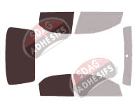 Gabarit vitrage - kit 3/4 arrière - Chevrolet Kalos-Aveo (1) Berline 4 portes (2004 - 2009)