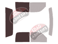 Gabarit vitrage - kit 3/4 arrière - Chevrolet Silverado (2) Crew Cab Classic Pick-up 4 portes (2007 - 2013)