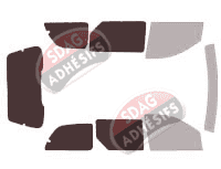 Gabarit vitrage - kit 3/4 arrière - Ford Freestar 5 portes (2003 - 2008)
