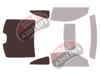 Gabarit vitrage - kit 3/4 arrière - Honda Accord (8) Coupé 2 portes (2008 - 2012)