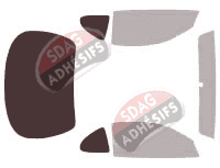 Gabarit vitrage - kit 3/4 arrière - Hyundai Coupe 3 portes (1996 - 2001)