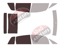 Gabarit vitrage - kit 3/4 arrière - Audi A2 (1) 5 portes (2000 - 2006)