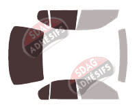 Gabarit vitrage - kit 3/4 arrière - Infiniti G (2) 20 Berline 4 portes (1999 - 2002)