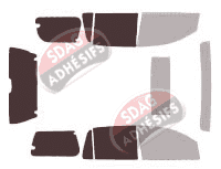 Gabarit vitrage - kit 3/4 arrière - Infiniti QX (1) 56 5 portes (2003 - 2010)