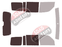 Gabarit vitrage - kit 3/4 arrière - Jeep Cherokee (4) 5 portes (2008 - 2013)