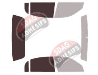 Gabarit vitrage - kit 3/4 arrière - Lincoln Town Car (3) Berline 4 portes (1998 - 2009)