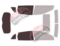 Gabarit vitrage - kit 3/4 arrière - Nissan Rogue (1) 5 portes (2008 - 2013)