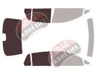 Gabarit vitrage - kit 3/4 arrière - Nissan Versa (1) Berline 4 portes (2004 - 2012)