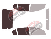 Gabarit vitrage - kit 3/4 arrière - Pontiac G5 (1) Pursuit Berline 4 portes (2004 - 2011)
