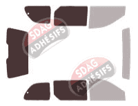 Gabarit vitrage - kit 3/4 arrière - Dodge Caravan (3) H 5 portes (1996 - 2001)