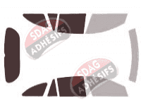 Gabarit vitrage - kit 3/4 arrière - Mercedes-Benz Classe R Court 5 portes (2005 - 2013)