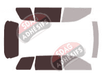 Gabarit vitrage - kit 3/4 arrière - Mitsubishi Space (2) Wagon 5 portes (1991 - 1999)