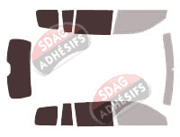 Gabarit vitrage - kit 3/4 arrière - Toyota Highlander (2) 5 portes (2008 - 2014)