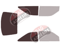 Gabarit vitrage - kit 3/4 arrière - Ford Escort (6) 3 portes (1990 - 2000)