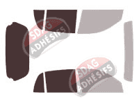 Gabarit vitrage - kit 3/4 arrière - Hyundai Atos/Prime (1) 5 portes (1998 - 2003)