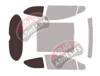 Gabarit vitrage - kit 3/4 arrière - Peugeot 308 (1) 3 portes (2007 - 2014)