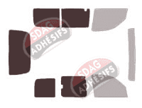 Gabarit vitrage - kit 3/4 arrière - Renault Kangoo (1) 4 portes (1997 - 2008) Gabarit vitrage - kit 3/4 arrière - Renault Kangoo (1) 4 portes (1997 - 2008)