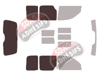 Gabarit vitrage - kit 3/4 arrière - Citroën Berlingo (1) 5 portes (1996 - 2008) Gabarit vitrage - kit 3/4 arrière - Citroën Berlingo (1) 5 portes (1996 - 2008)