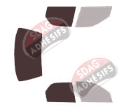 Gabarit vitrage - kit 3/4 arrière - Fiat Siena Berline 4 portes (2001 - 2008)