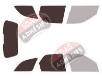 Gabarit vitrage - kit 3/4 arrière - Fiat Palio (2) Weekend Break 5 portes (2009 - 2017)