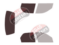 Gabarit vitrage - kit 3/4 arrière - Fiat Palio (1) 5 portes (1996 - 2009)