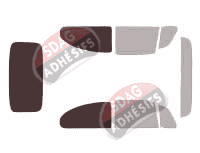 Gabarit vitrage - kit 3/4 arrière - Volkswagen Beetle (1) 2 portes (1965 - 1989)