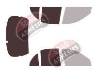 Gabarit vitrage - kit 3/4 arrière - Hyundai Pony/Excel (X3) Berline 4 portes (1992 - 2000)