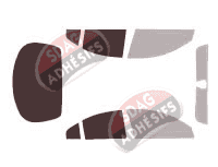 Gabarit vitrage - kit 3/4 arrière - Nissan Primera (3) Berline 4 portes (2002 - 2008)