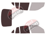 Gabarit vitrage - kit 3/4 arrière - Renault Symbol (2) Berline 4 portes (2008 - 2013)