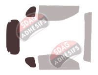 Gabarit vitrage - kit 3/4 arrière - Scion iQ 3 portes (2008 - 2014)
