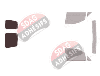 Gabarit vitrage - kit 3/4 arrière - Volkswagen Caddy (3) Utilitaire 4 portes (2004 - 2016)