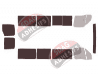 Gabarit vitrage - kit 3/4 arrière - Nissan Interstar (1) Long 5 portes (1997 - 2011)