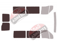 Gabarit vitrage - kit 3/4 arrière - Nissan Interstar (1) Court 5 portes (1997 - 2011)