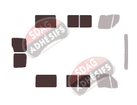 Gabarit vitrage - kit 3/4 arrière - Nissan Interstar (1) Court 5 portes (1997 - 2011)