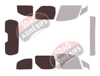 Gabarit vitrage - kit 3/4 arrière - Peugeot Partner (2) 5 portes (2008 - 2018) Gabarit vitrage - kit 3/4 arrière - Peugeot Partner (2) 5 portes (2008 - 2018)