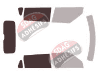 Gabarit vitrage - kit 3/4 arrière - Kia Soul (1) 5 portes (2009 - 2014)