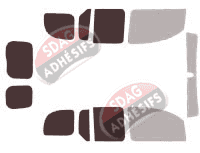 Gabarit vitrage - kit 3/4 arrière - Renault Kangoo (2) 6 portes (2008 - 2022) Gabarit vitrage - kit 3/4 arrière - Renault Kangoo (2) 6 portes (2008 - 2022)