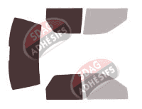 Gabarit vitrage - kit 3/4 arrière - Ford Sierra (1) Berline 4 portes (1982 - 1993)