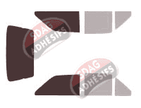 Gabarit vitrage - kit 3/4 arrière - Volkswagen Polo (2) Coupe 3 portes (1981 - 1994) Gabarit vitrage - kit 3/4 arrière - Volkswagen Polo (2) Coupe 3 portes (1981 - 1994)