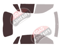 Gabarit vitrage - kit 3/4 arrière - Audi A3 (1) 5 portes (1996 - 2003) Gabarit vitrage - kit 3/4 arrière - Audi A3 (1) 5 portes (1996 - 2003)