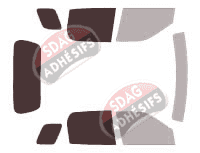 Gabarit vitrage - kit 3/4 arrière - Subaru Justy 5 portes (2003 - 2007)
