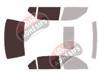 Gabarit vitrage - kit 3/4 arrière - Bmw Serie 7 / i7 (3) Longue Berline 4 portes (1994 - 2001)