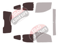 Gabarit vitrage - kit 3/4 arrière - Peugeot Bipper (1) 5 portes (depuis 2008)