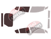 Gabarit vitrage - kit 3/4 arrière - Honda Insight (2) 5 portes (2009 - 2014)